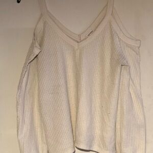 Women's Cream Cold Shoulder Top